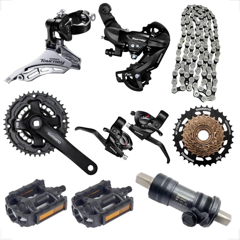 Kit Relação Transmissao Shimano Tourney Completo bicicleta Aro 26